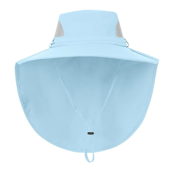 LNMQLPDBS Boys Sun Hat with Neck Flap Wide Brim Solid Color Summer Beach Bucket Hat with Chin Strap for Boys Girls Toddler Kids Adventure Hat Unisex Children Outdoor Sun Protection Hats