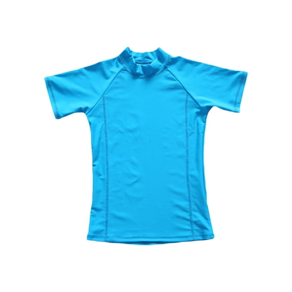LNMQLPDBS Boys Swimsuit Short Sleeve Rashguard Solid Color High Neck Swimsuit Quick Dry Tops for Summer Toddler Boy Bathing Suit Beach Children's Swimsuit Spa Swimwear ﻿