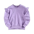 thumbnail image 1 of LNMQLPDBS Cute Tops for Girls Puff Long Sleeve Crewneck Shirts Ruffle Shoulder Solid Color Tops Toddler Girl Sweatshirt Trendy Casual Baby Girl Clothes for Vacation Party Purple 7-9 Years, 1 of 6