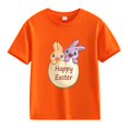 thumbnail image 1 of LNMQLPDBS Cute Tops Happy Easter Gift Casual Short Sleeve Crewneck Top Bunny Rabbit Graphic T-Shirt Funny Letter Printed Shirts Summer Basic Shirts, 1 of 1