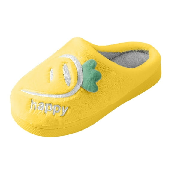 LNMQLPDBS Dinosaur Slippers Toddler Fuzzy Slippers Girls Boys Home Slippers Winter Warm Cartoon Cute House Slippers Casual Fluffy Slippers Yellow 7-8 Years