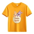 thumbnail image 1 of LNMQLPDBS Easter Shirt Toddler Clothes Happy Bunny Eggs Printed Crewneck T-Shirt Short Sleeve Graphic Tee Tops Easter Gifts for Toddlers Summer Tshirts, 1 of 1
