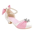 thumbnail image 1 of LNMQLPDBS Flower Girl Shoes Color Block Girls Sandals Anti Slip Low Heels Closed Toe Shoes Flower Girl Shoes Trendy Princess Shoes for Party Prom Wedding and Communion Teen Girl Dress Shoes, 1 of 8