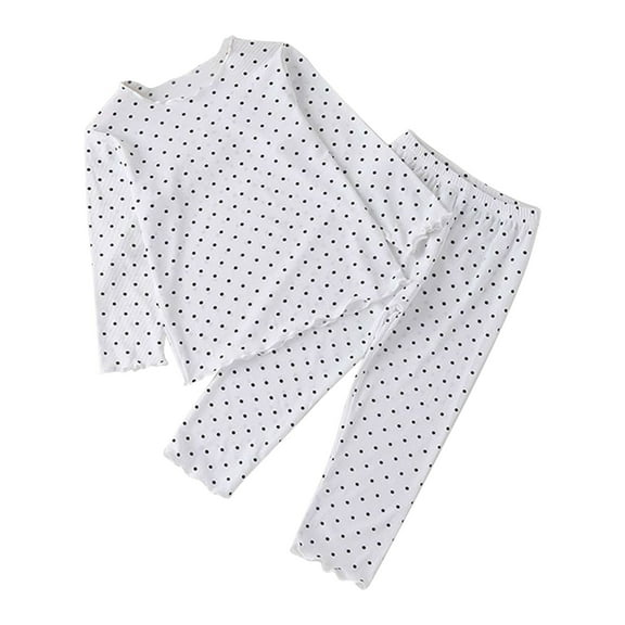 LNMQLPDBS Girl Clothes Toddler Girl Long Sleeved Polka Dot Top and Pant Suit with Wooden Ears for 0 To 7 Years Toddler Clothes For Girls