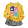 thumbnail image 1 of LNMQLPDBS Girl Tops Size 7-8 Cute Tops Teens Graphic Tees Y2k Girls Long Sleeve Shirts Size 14-16 Shirts for Teens Teen Girl Shirts Girls Clothes, Yellow 6-7 Years, 1 of 9