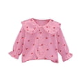 thumbnail image 1 of LNMQLPDBS Girls' Blouses & Button-Down Shirts Cute Floral Print Doll Collar Tops Ruffle Edge Long Sleeves White Button Up Toddler Girl Blouse, 1 of 8