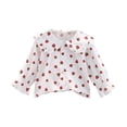 thumbnail image 1 of LNMQLPDBS Girls' Blouses & Button-Down Shirts Cute Floral Print Doll Collar Tops Ruffle Edge Long Sleeves White Button Up Toddler Girl Blouse, 1 of 8