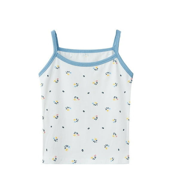 LNMQLPDBS Girls Camisole Baby Girl Summer Clothes Floral Graphic Printed Undershirts for Toddler Girls Spaghetti Strap Tank Top B 4-5 Years
