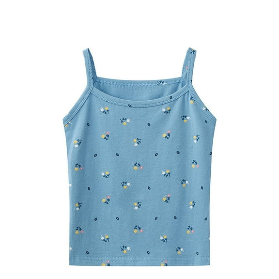 LNMQLPDBS Girls Camisole Baby Girl Summer Clothes Floral Graphic Printed Undershirts for Toddler Girls Spaghetti Strap Tank Top E 10-12 Years