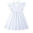 thumbnail image 1 of LNMQLPDBS Girls' Clothing Sets Soild Color Fly Sleeve Ruffle Hem Tied Back Princess Dresses 3t Girl Clothes Toddler Set Breathable Trendy Outfits Cute Summer Sets for Vacation Tourand Daily, 1 of 9
