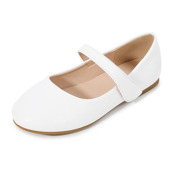 LNMQLPDBS Girls Dress Shoes Mary Jane Ballet Flats Little Big Kids Flower Girl Low Heel Slip On Flats Back to School Wedding Party Shoes Niñas Vestido Zapatos