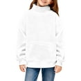 thumbnail image 1 of LNMQLPDBS Girls High Neck Sweatshirt with Front Pocket Casual Warm Long Sleeve Pullover Tops for Kids Tween Daily Wear Outgoing School Basic Solid Sweatshirt for Fall Winter, 1 of 7
