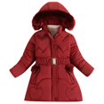 thumbnail image 1 of LNMQLPDBS Girls Hooded Quilted Puffer Down Parka Faux Fur Trim Winter Warm Outerwear Waisted Long Cold Weather Jacket Waterproof Windproof Kids Winter Coat, 1 of 4