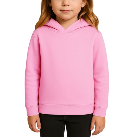 LNMQLPDBS Girls Hooded Sweatshirt Kids Casual Long Sleeve Pullover Hoodie Soft Lightweight Basic Solid Top for Everyday Wear Outdoor Play School Fall Winter Clothing