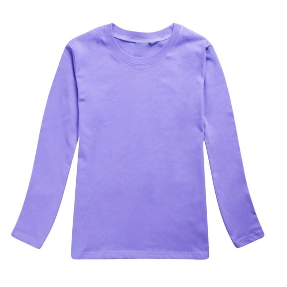 LNMQLPDBS Girls Long Sleeve Tees Kids Basic Crewneck Tshirts Girls' Soft Solid Color T-Shirts Boys tops Toddler Girl Clothes for All Seasons
