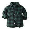 thumbnail image 1 of LNMQLPDBS Girls Plaid Shirt Toddler Boys Clothes Button Down Long Sleeved Lapel Shirts Boys' Tops, Tees & Blouse Unisex Clothes for All Seasons ﻿ Green 6-12 Months, 1 of 4