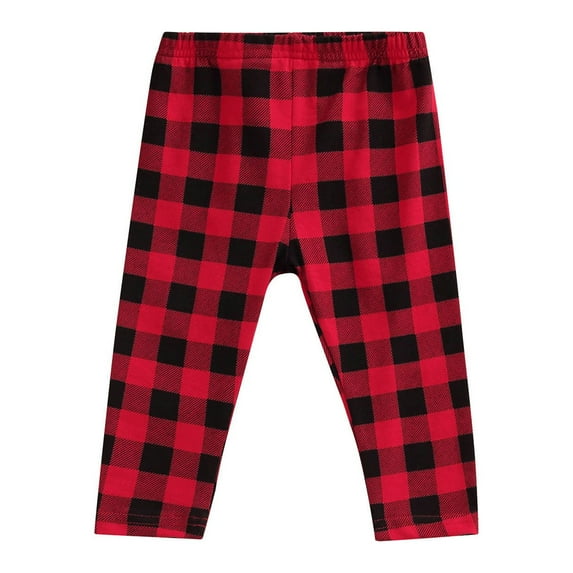 LNMQLPDBS Girls Red Leggings Toddler Boys Newborn Tights 0-3 Months Girls Flare Leg Elastic Waist Christmas Plaid Simple Trousers Pants Casual Holiday Kids Fashion Bottoms Baby Girls Clothes 12-18
