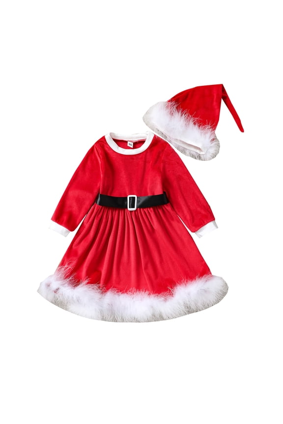 Girls Size 10 Christmas Dress Girls Christmas Size 14-16 Baby Christmas Dresses 3-6 Months Tween Holiday Dress Cute Dresses for Teens, Red 9-12 Months