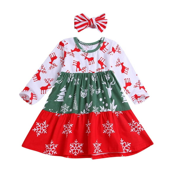 LNMQLPDBS Girls Size 7 Christmas Dress Baby Christmas Christmas 4t Girl Sheath Dress White Sundress Cute Toddler Girl Outfits Ballerina Outfit, Red 3-4 Years