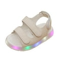 thumbnail image 1 of LNMQLPDBS Girls Summer Shoes Unisex Baby Sandals Kids Sport Summer Adjustable Double Band Led Luminous Sandals Shoes with Loop Back Strap Summer Open Toe Flat Sneakers Toddler Boy Sandals, 1 of 7