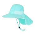 thumbnail image 1 of LNMQLPDBS Girls Sun Hat for Kids Sun Protection Solid Color Summer Hat with Mesh Beach Play Hats Wide Brim Neck Flap for Girls Ponytail Hat Sun Visor Hats with Chin Strap Sky Blue One Size, 1 of 7
