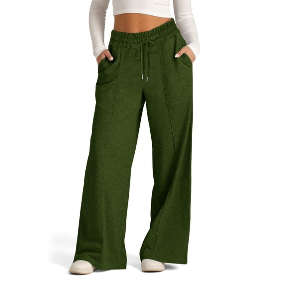 LNMQLPDBS Girls Wide Leg Pants Tween Teen Kids Fall Winter Drawstring Trousers Girl Clothes Elastic Waistband Side Pockets Loose Fit Comfortable Bottoms