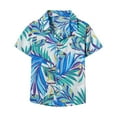 thumbnail image 1 of LNMQLPDBS Hawaiian Shirts for Boys Tropical Botanical Print Beach Shirt Toddler Short Sleeve Lapel Casual Tops Summer Blouses for Party Beach Vacation G 8 Years, 1 of 5