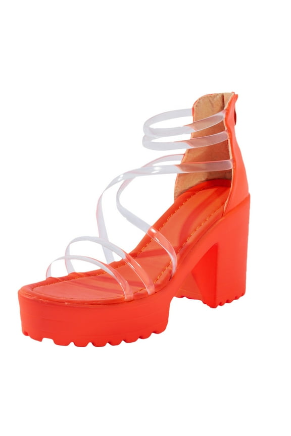 Heels for Women's Heels Zippered Waterproof Platform High heels Shoes Sandals