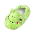 thumbnail image 1 of LNMQLPDBS House Slippers Toddler Kids Fuzzy Slippers Baby Warm Shoes Boys Girls Cute Cartoon Animal Shape Soft-Soled Slippers Green 2-2.5 Years, 1 of 4