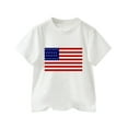 thumbnail image 1 of LNMQLPDBS Kids Clothes for 4th of July Short Sleeve Crewneck American Flag Shirt Casual Soft Tops for Spring Summer Boys Girls Tshirt for Party Vacation White 8-9 Years, 1 of 7