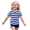 thumbnail image 1 of LNMQLPDBS Kids Clothes for 4th of July Short Sleeve Crewneck Trendy Striped Shirt Casual Soft Tops for Spring Summer Boys Girls Tshirt for Party Vacation, 1 of 7