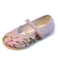 thumbnail image 1 of LNMQLPDBS Kids Shoes Floral Embroidered Flat Bottomed Toddler Floor Shoes Fashionable Children Soft Sole Comfort Anti-Slip Hanfu Performance Shoes Toddler Summer Shoes Prewalker First Walking Shoes, 1 of 3