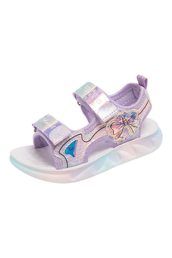 Kids Summer Shoes Comfort Soft Sole Tie-Dye Platform Summer Outdoor Sandals Casual Trendy Beach Sandals Girls Athletic Shoes Girls' Sandals for Outdoor Athletic Purple 5-5.5 Years
