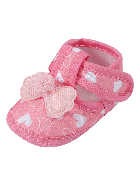 Kids Summer Shoes Heart Printed with Bowknot Anti Kick Breathable Wear Sandals Closed Toe Summer Outdoor Sandals Lightweight Shoes Casual Soft Non-Slip Sole First Walkers Cute Shoes