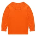 thumbnail image 1 of LNMQLPDBS Kids Sweatshirts Long Sleeve Solid Color Shirts Crewneck Basic Layering Soft Casual Tops Toddler Baby Clothes Unisex ﻿ Orange 12-18 Months, 1 of 7