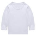 thumbnail image 1 of LNMQLPDBS Kids Sweatshirts Long Sleeve Solid Color Shirts Crewneck Basic Layering Soft Casual Tops Toddler Baby Clothes Unisex ﻿ White 3-4 Years, 1 of 7