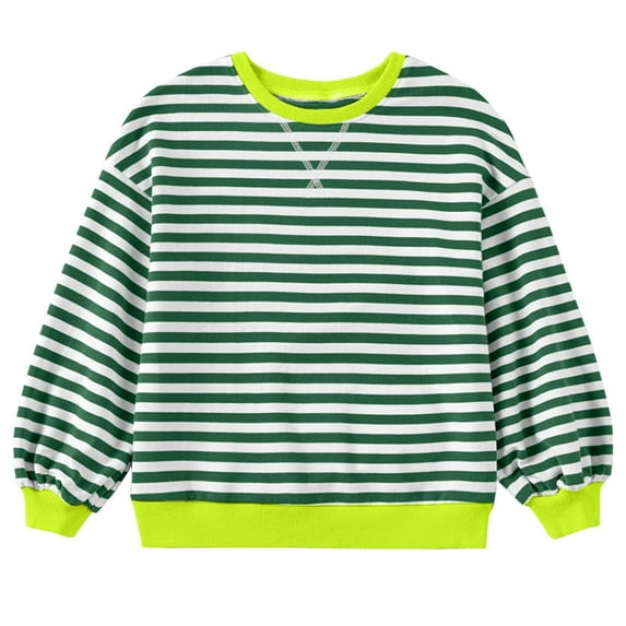 LNMQLPDBS Kids Sweatshirts Loose Pullover Long Sleeve Tops Crewneck Striped Shirts Toddler Girl Casual Graphic Tees Baby Girl Gifts