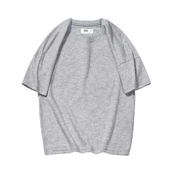 LNMQLPDBS Kids T Shirts Short Sleeve Crewneck Solid Color Tops Drop Shoulder Basic Layering Breathable Tees Tween Girls Trendy Clothes Casual Loose Oversized Shirt ﻿ Grey 10-12 Years