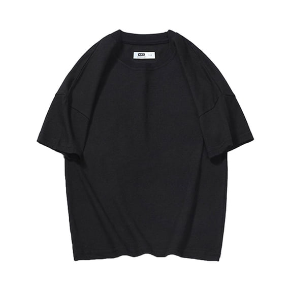 LNMQLPDBS Kids T Shirts Short Sleeve Crewneck Solid Color Tops Drop Shoulder Basic Layering Breathable Tees Tween Girls Trendy Clothes Casual Loose Oversized Shirt Black 6-7 Years