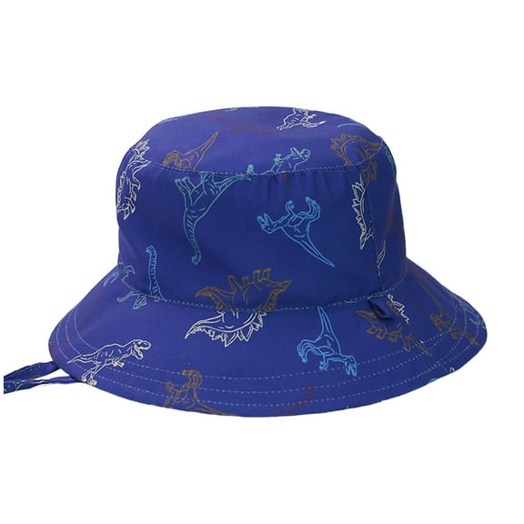 LNMQLPDBS Kids Toddler Baby Sun Hat for Boy Girl Cute Pattern Printed Shade Hat Summer Outdoor Adjustable Bucket Hats Foldable Wide Brim Strap Sun Protection Fisherman Hat Sky Blue 2-3 Years