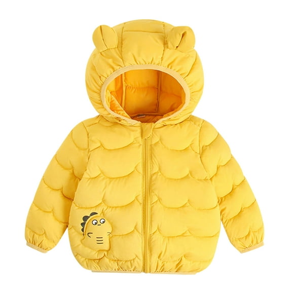 LNMQLPDBS Kids Winter Jacket Toddler Girl Long Sleeve Shirts 4t Boy Snowsuit Sports Hoodie 10-12 Girls Clothes Kids Christmas Clothes Size 5 Boys, Yellow 12-18 Months