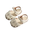 thumbnail image 1 of LNMQLPDBS Little Girl Shoes Breathable Closed Toe Flat Casual Dress Sandals Floral Decoration Hollow Out Design Trendy Summer Shoes Baby Shoes 12-18 Months Toddler First Walking Sandals Shoes, 1 of 7