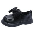 thumbnail image 1 of LNMQLPDBS Little Girl Shoes Solid Color Leather Shoes 1-12 Year Old Middle School Girls Single Shoe Girls Bow Knot Comfort Soft Sole Non-Slip Dressy Shoes Match with School Uniform Girls Summer Shoes, 1 of 6