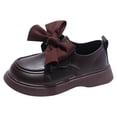 thumbnail image 1 of LNMQLPDBS Little Girl Shoes Solid Color Leather Shoes 1-12 Year Old Middle School Girls Single Shoe Girls Bow Knot Comfort Soft Sole Non-Slip Dressy Shoes Match with School Uniform Girls Summer Shoes, 1 of 6