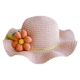 thumbnail image 1 of LNMQLPDBS Kids Girl Summer Straw Hat Foldable Ruffle Wide Brim Cap Sun Protection Beach Hats Cut Bowknot Floppy Cap Toddler Girl Gifts Breathable Sun Visor Hats, 1 of 4