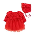 thumbnail image 1 of LNMQLPDBS Long Dress Boho Dresses Black Tie Dress White Dress Long Sleeve Girls Size 6 Clothes Baby Girl Clothes 0-3 Months 3-6 Month Girl, Red 6-9 Months, 1 of 3