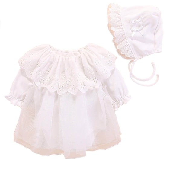 LNMQLPDBS Long Dress Boho Dresses Black Tie Dress White Dress Long Sleeve Girls Size 6 Clothes Baby Girl Clothes 0-3 Months 3-6 Month Girl, White 0-3 Months
