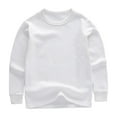 thumbnail image 1 of LNMQLPDBS Long Sleeve Tops Toddler Plain Tshirts Crewneck Sweatshirts Kids Fashion Drop Shoulder Solid Color Basic Pullover Tops Baby Clothes Unisex White 4-5 Years, 1 of 9