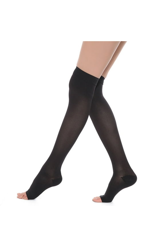 Long Socks for Women Sheer Compression Stockings Thigh High Firm Support Stay Up Scilicone Band Open Toe Mid Round Open Toe High Stretch Socks for Small Leg Protectors Socks Socks for Women