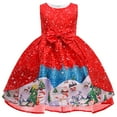 thumbnail image 1 of LNMQLPDBS Mother Daughter Christmas Dresses Big Girls Christmas Dress Teen Girls Rainbow Dress for Girls Dress with Bows Newborn Christmas Outfit, Red 11-12 Years, 1 of 7